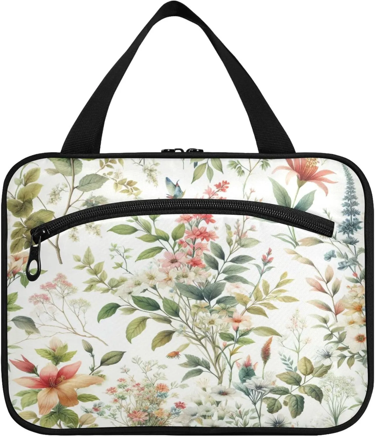 Burbuja Green Twig Travel Toiletry Bag for Women, Hanging Waterproof Toiletry Bag Cosmetic Organizer for Toiletries Accessories, M