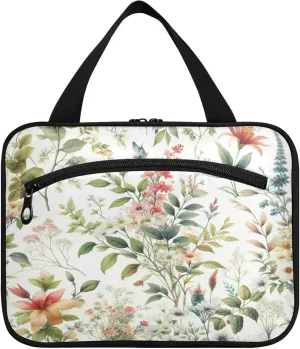 Burbuja Green Twig Travel Toiletry Bag for Women, Hanging Waterproof Toiletry Bag Cosmetic Organizer for Toiletries Accessories, M