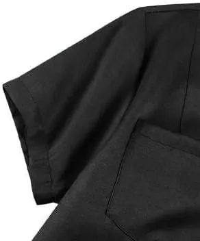 Button Down Denim Shirt Dress for Women Vintage Casual Lapel Collared Solid Jean Dresses with Pockets