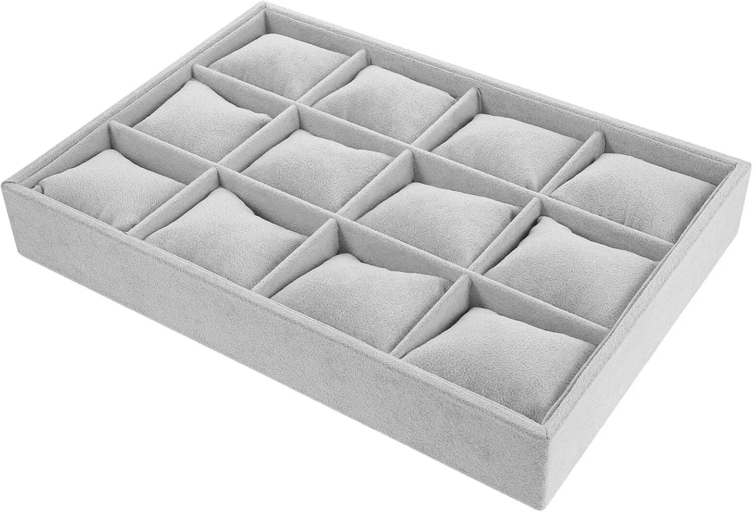 Cabilock 1set Bracelet Display Tray Pillows Compartment Jewelry Organizer for Watches and Bracelets Soft Lining for Secure Storage Elegant Grey Design Space-saving Dresser Accessory