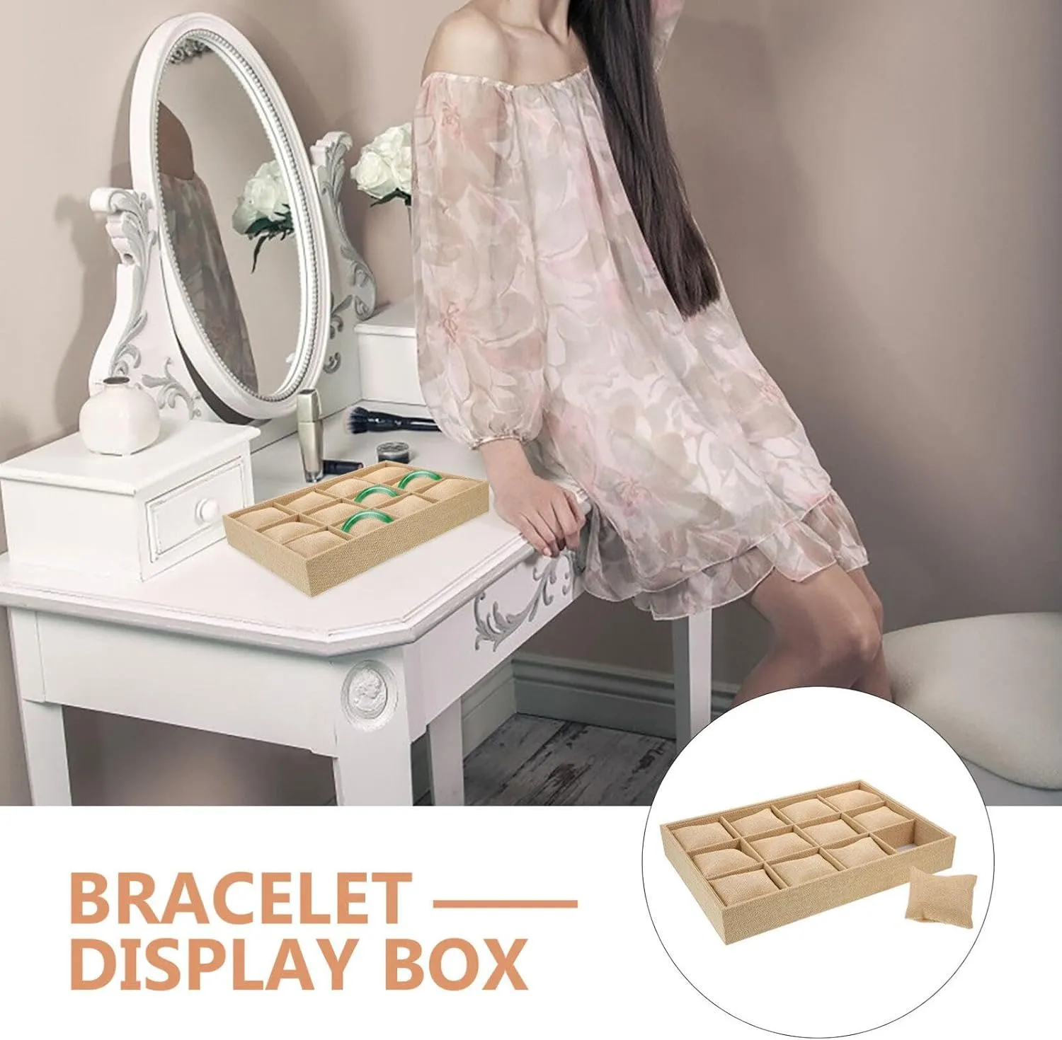 Cabilock Watch Display Holder Jewelry Organizer Bracelet Stand Watch Storage Elegant Decorative Pillow for Home