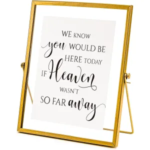 Calculs Wedding Memorial Table Sign Memorial Centerpiece Gold Floating Photo Frame Wedding Sign Place Card/Menu Holder Loving Memory Sign We Know You Would Be Here Today