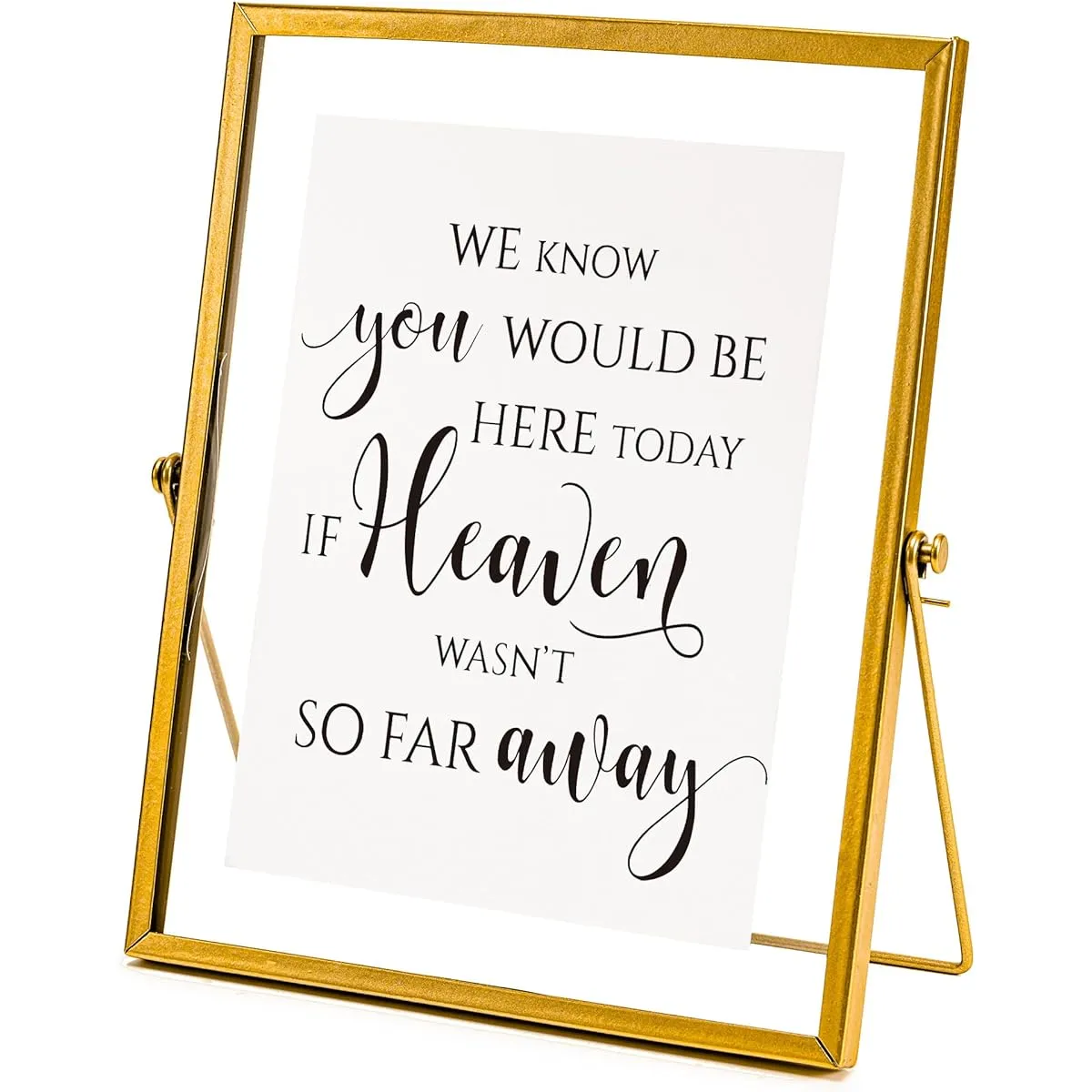 Calculs Wedding Memorial Table Sign Memorial Centerpiece Gold Floating Photo Frame Wedding Sign Place Card/Menu Holder Loving Memory Sign We Know You Would Be Here Today