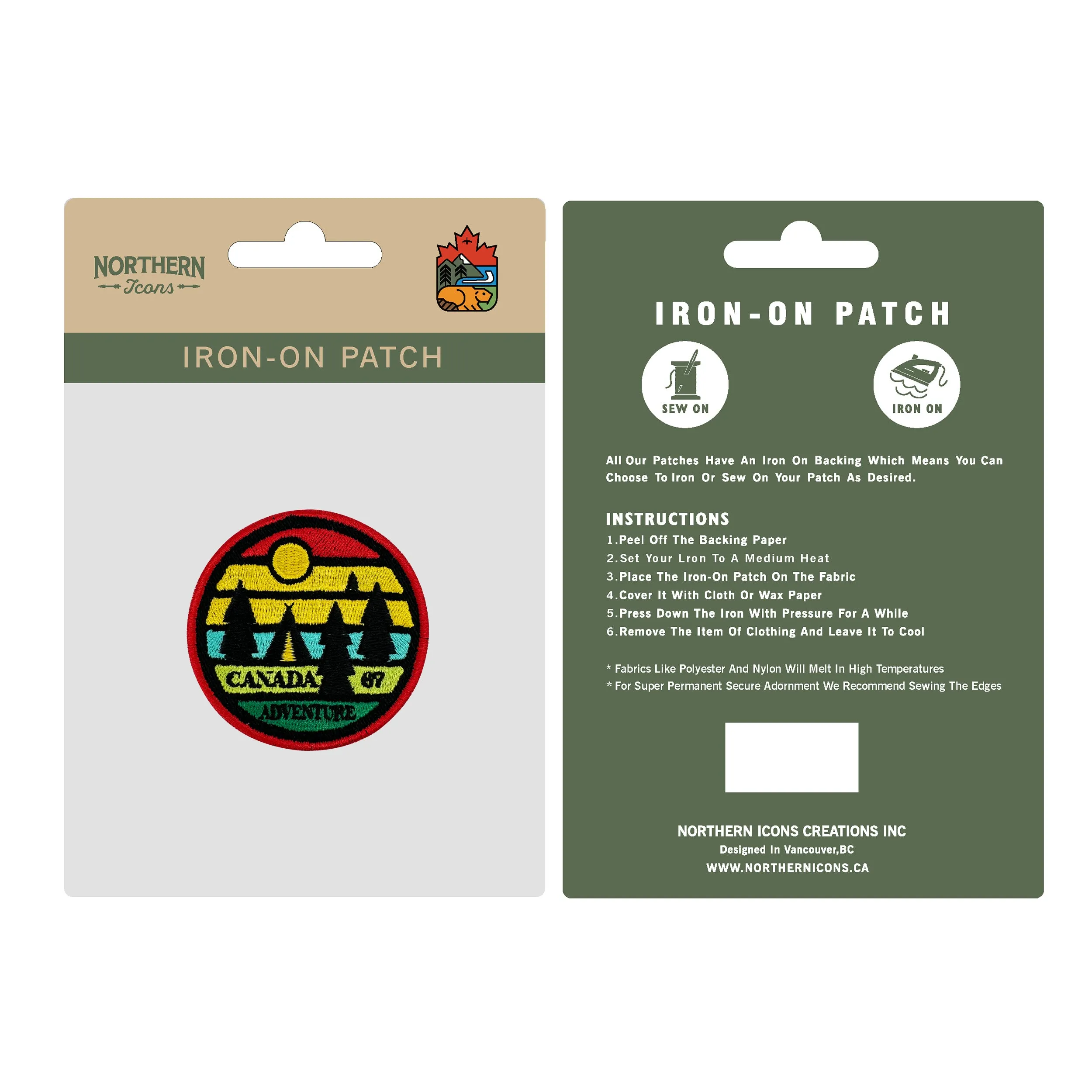 Canada iron-on embroidery patch