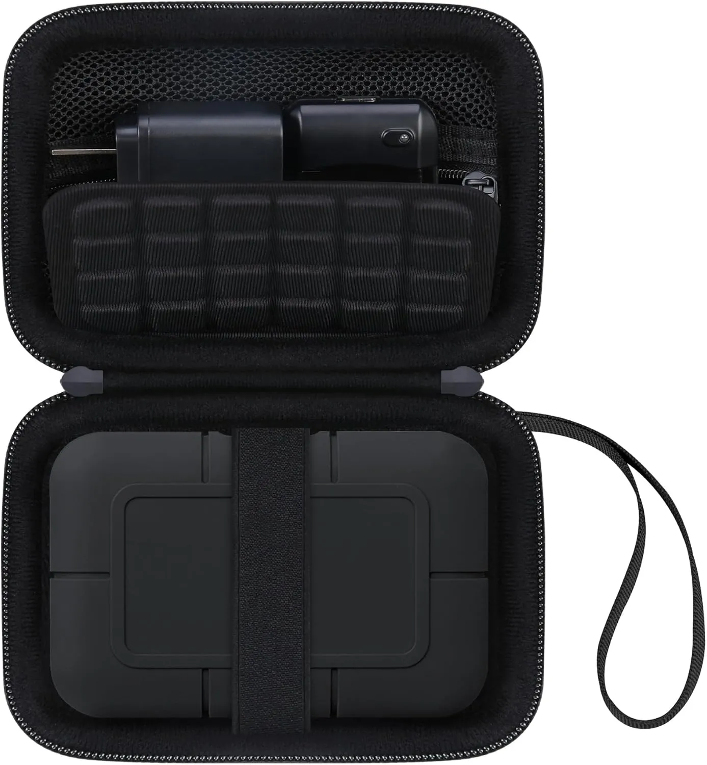 Canboc Carrying Case for LaCie Rugged SSD Pro5 2TB 4TB External Solid State Drive, Zipper Mesh Pocket fit Cable, Black (Case Only)