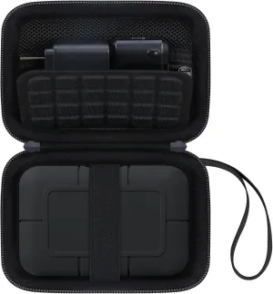 Canboc Carrying Case for LaCie Rugged SSD Pro5 2TB 4TB External Solid State Drive, Zipper Mesh Pocket fit Cable, Black (Case Only)