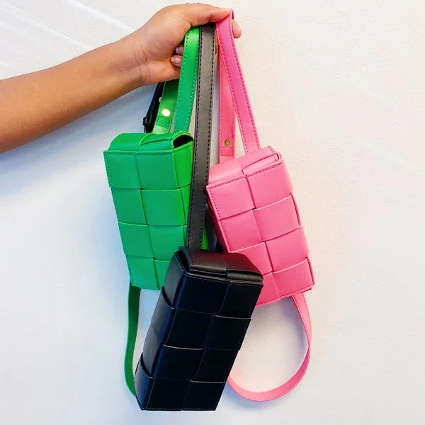 CANDY CUBE WOVEN SLING BAG