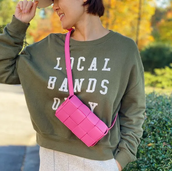 CANDY CUBE WOVEN SLING BAG