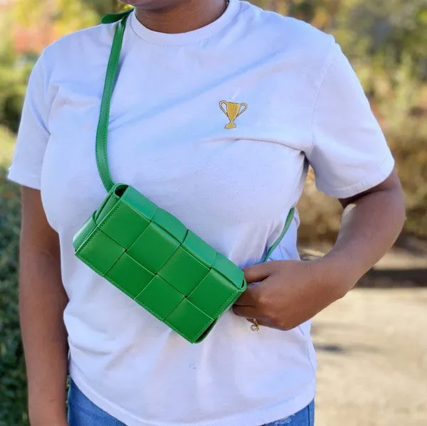 CANDY CUBE WOVEN SLING BAG