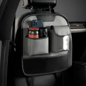 Car Backseat Organizer,Hanging Car Storage Bag with Metal Hooks,Car Travel Accessories,PU Leather Material,Compatible with Most Vehicles,Inner Car Accessories