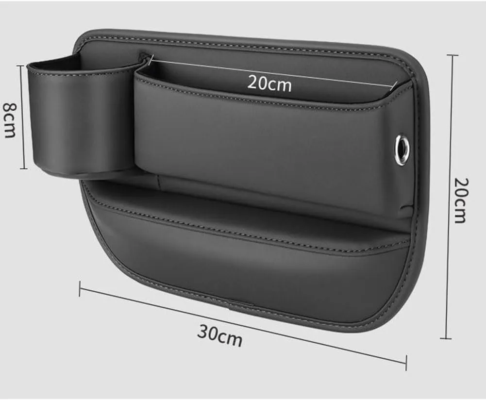 Car Seat Gap Filler Organizer for BMW X1 E84 X1 F48 X2 M35i F39 X2 F39 X3 E83 X3 F25 2000-2023, Leather Cup Holder Crevice Bag Front Seats Center Console Side Storage Box for Cards Keys,A