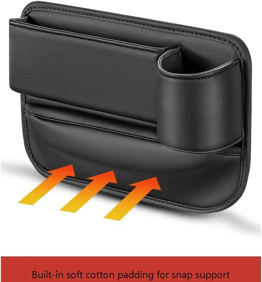 Car Seat Gap Filler Organizer for BMW X1 E84 X1 F48 X2 M35i F39 X2 F39 X3 E83 X3 F25 2000-2023, Leather Cup Holder Crevice Bag Front Seats Center Console Side Storage Box for Cards Keys,A