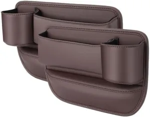 Car Seat Gap Filler Organizer for BMW X1 E84 X1 F48 X2 M35i F39 X2 F39 X3 E83 X3 F25 2000-2023, Leather Cup Holder Crevice Bag Front Seats Center Console Side Storage Box for Cards Keys,A