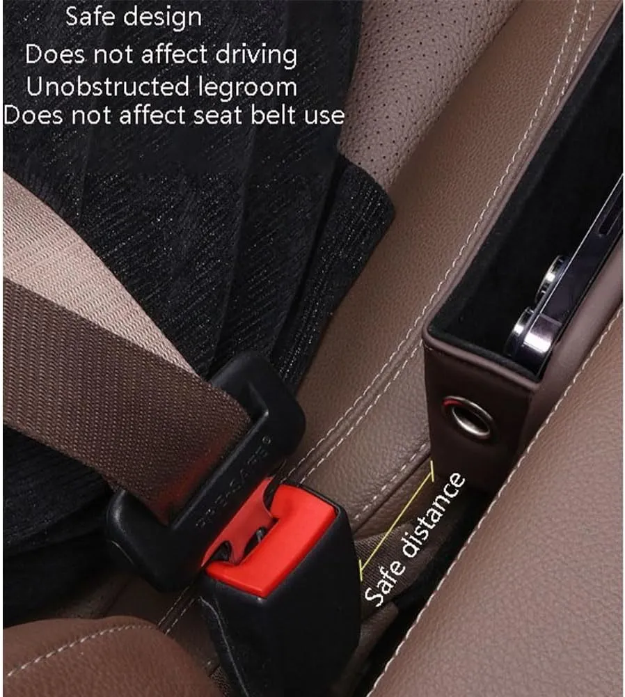 Car Seat Gap Filler Organizer for BMW X1 E84 X1 F48 X2 M35i F39 X2 F39 X3 E83 X3 F25 2000-2023, Leather Cup Holder Crevice Bag Front Seats Center Console Side Storage Box for Cards Keys,A