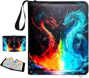 Card Binder for Trading Cards | 9 Pocket with 50 Sleeves up to 900 Cards | Holder Album School Choice for 1-18 Year Boys/Girls | Trading Card Binder Display Case (Card not included) (L1)