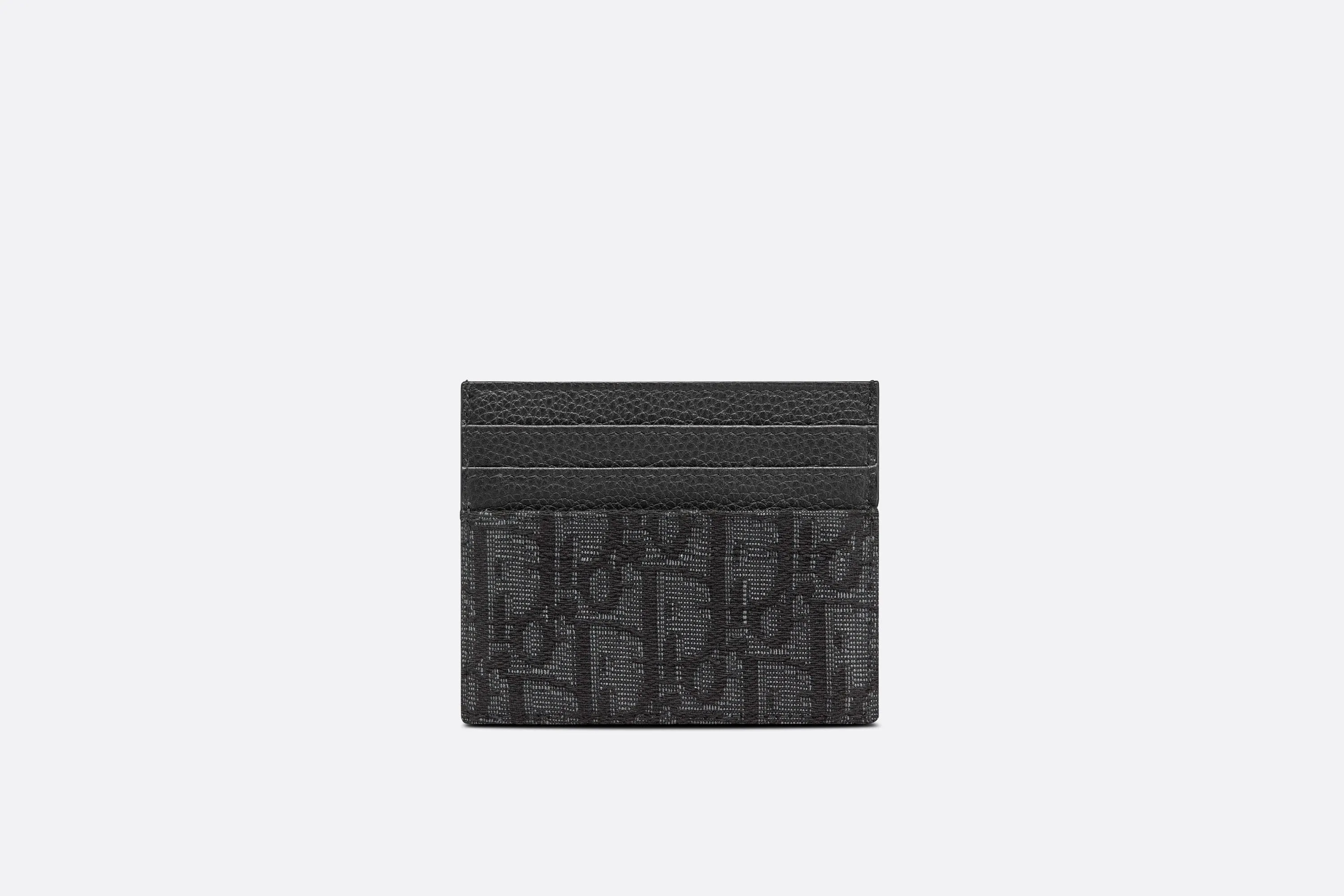Card Holder • Black Grained Calfskin and Dior Oblique Jacquard