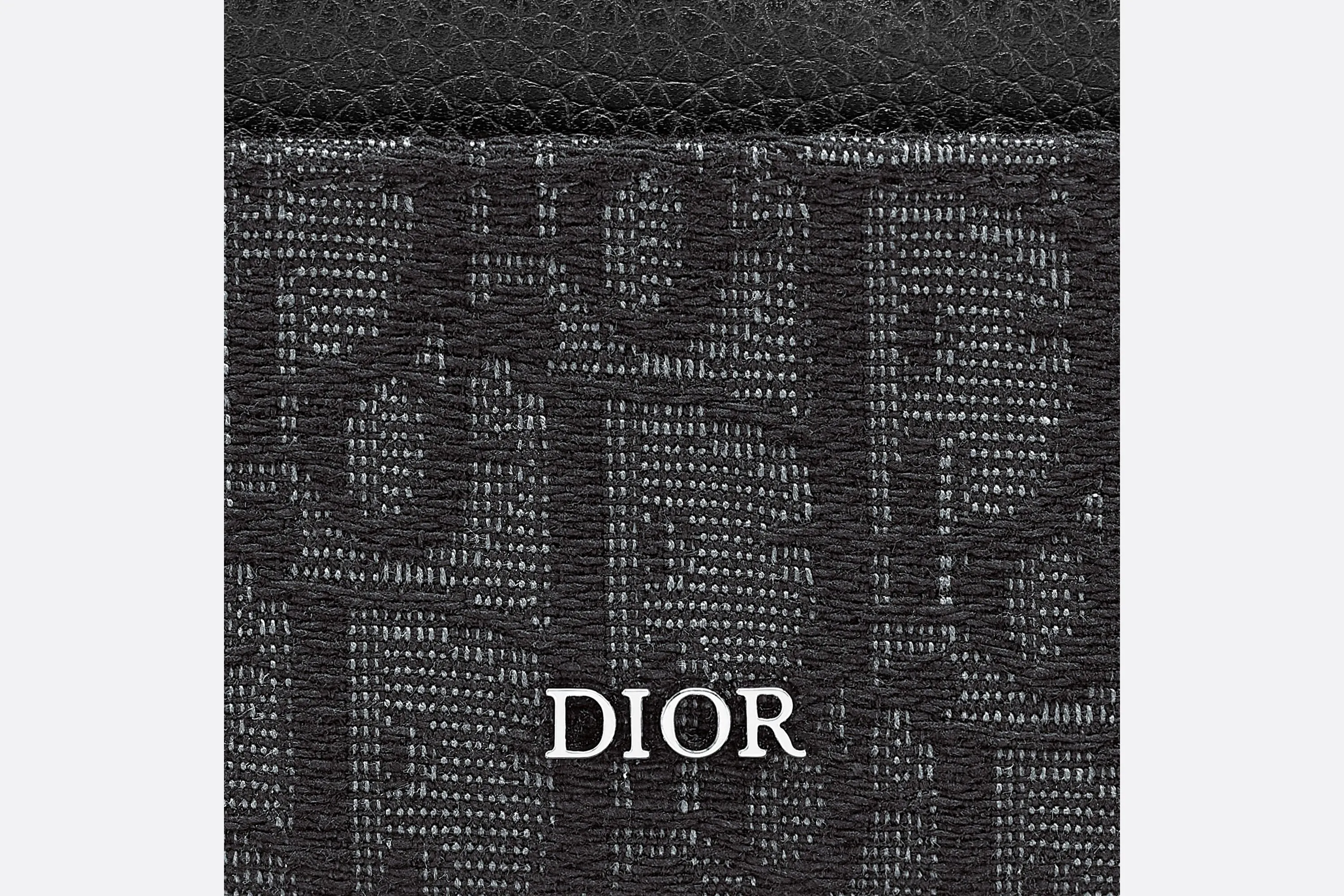 Card Holder • Black Grained Calfskin and Dior Oblique Jacquard