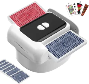 Card Shuffler, One-Press AUTO/Manual Mode, Rechargeable Automatic Card Shuffler, Portable Card Shuffler 1-2 Decks, Electric Shuffling Machine for Skip Bo, Phase 10, Blackjack, Poker, UNO