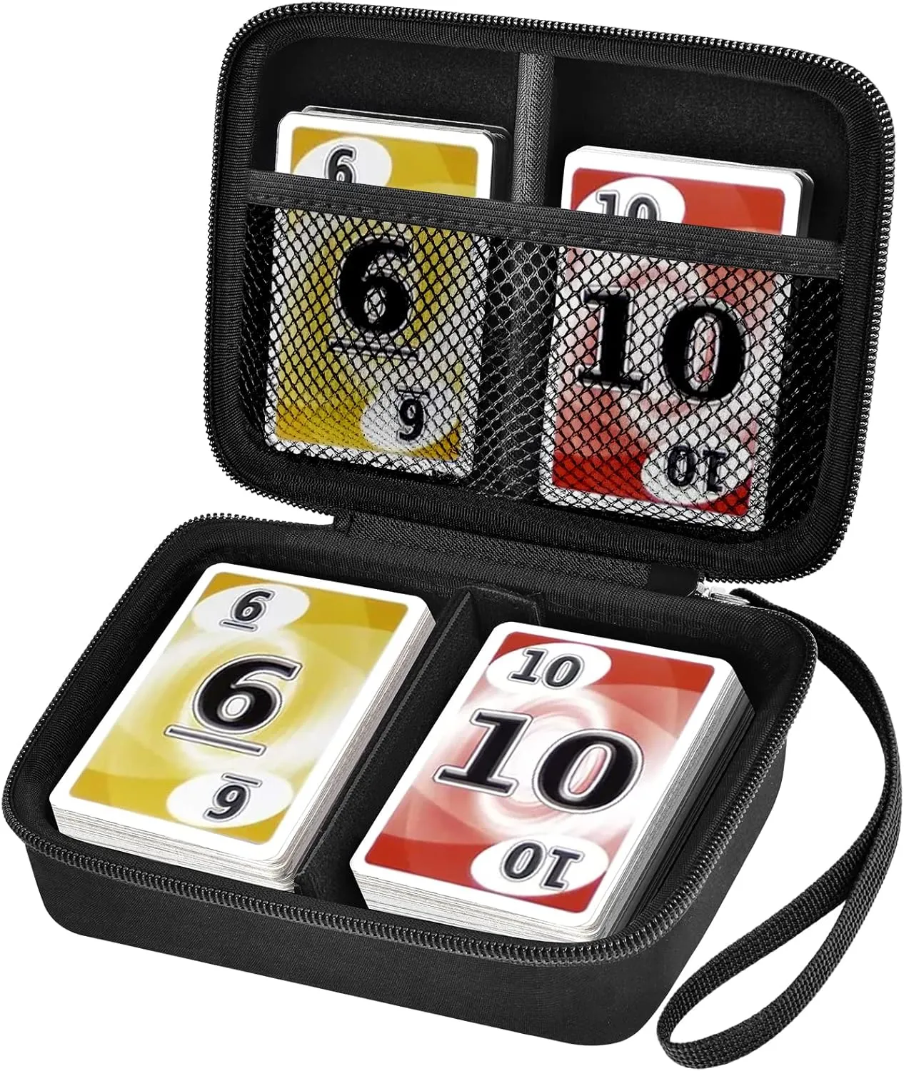 Cards Holder Case Compatible with PM TCG Cards/for SKYJO/for Five Crowns/for UNO/for Phase 10 Playing Cards, Card Game Storage Organizer Holds Up to 400 Cards - Black (Box Only)