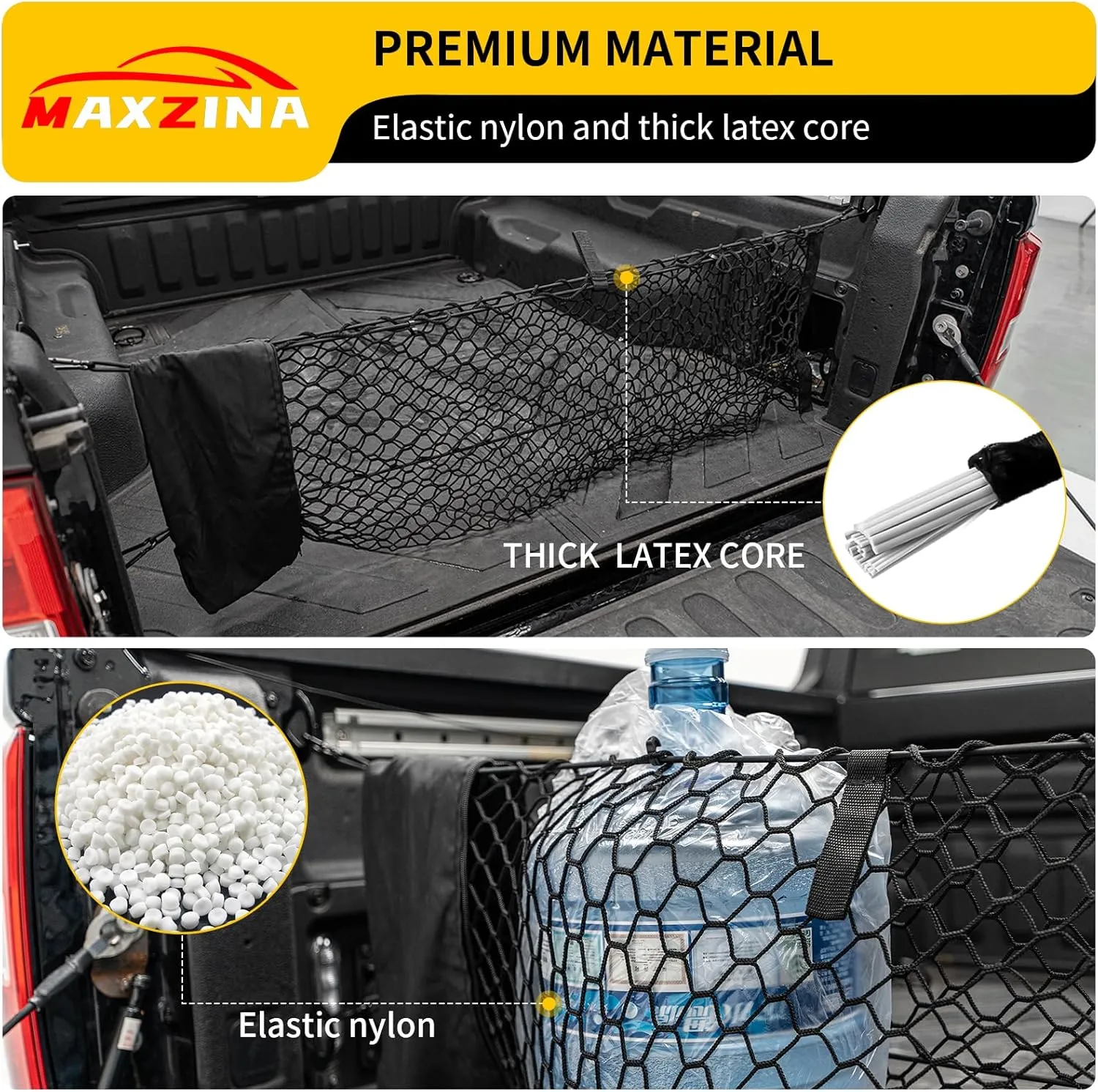 Cargo Net Compatible with 2022-2025 Ford Maverick Truck Bed Cargo Net with Storage Bag 3.28'×1.15' Double Layer Envelope Style Dense Mesh Trunk Organizer for 2024 Maverick Exterior Accessories