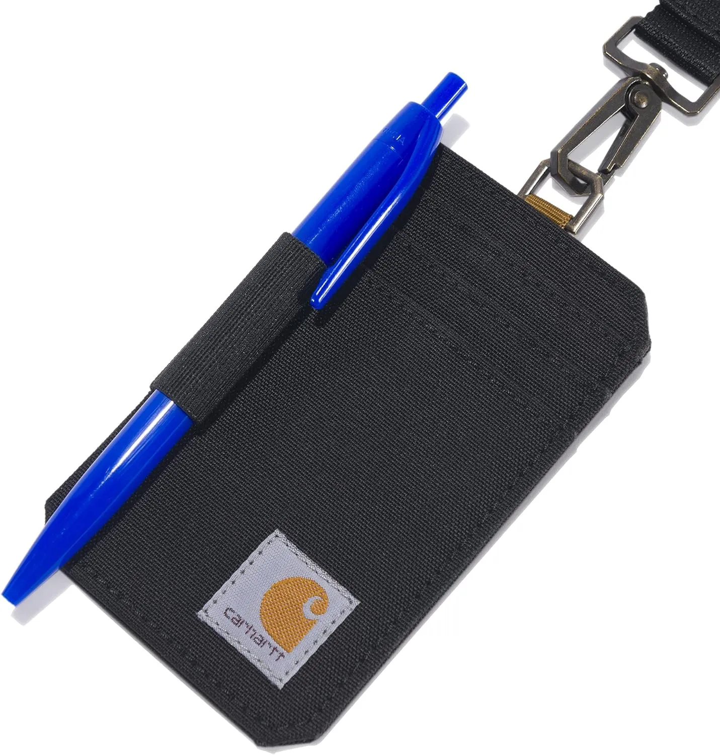 Carhartt, Water-Repellent Canvas ID Holder With Reflective lanyard, Nylon Duck (Black), One Size