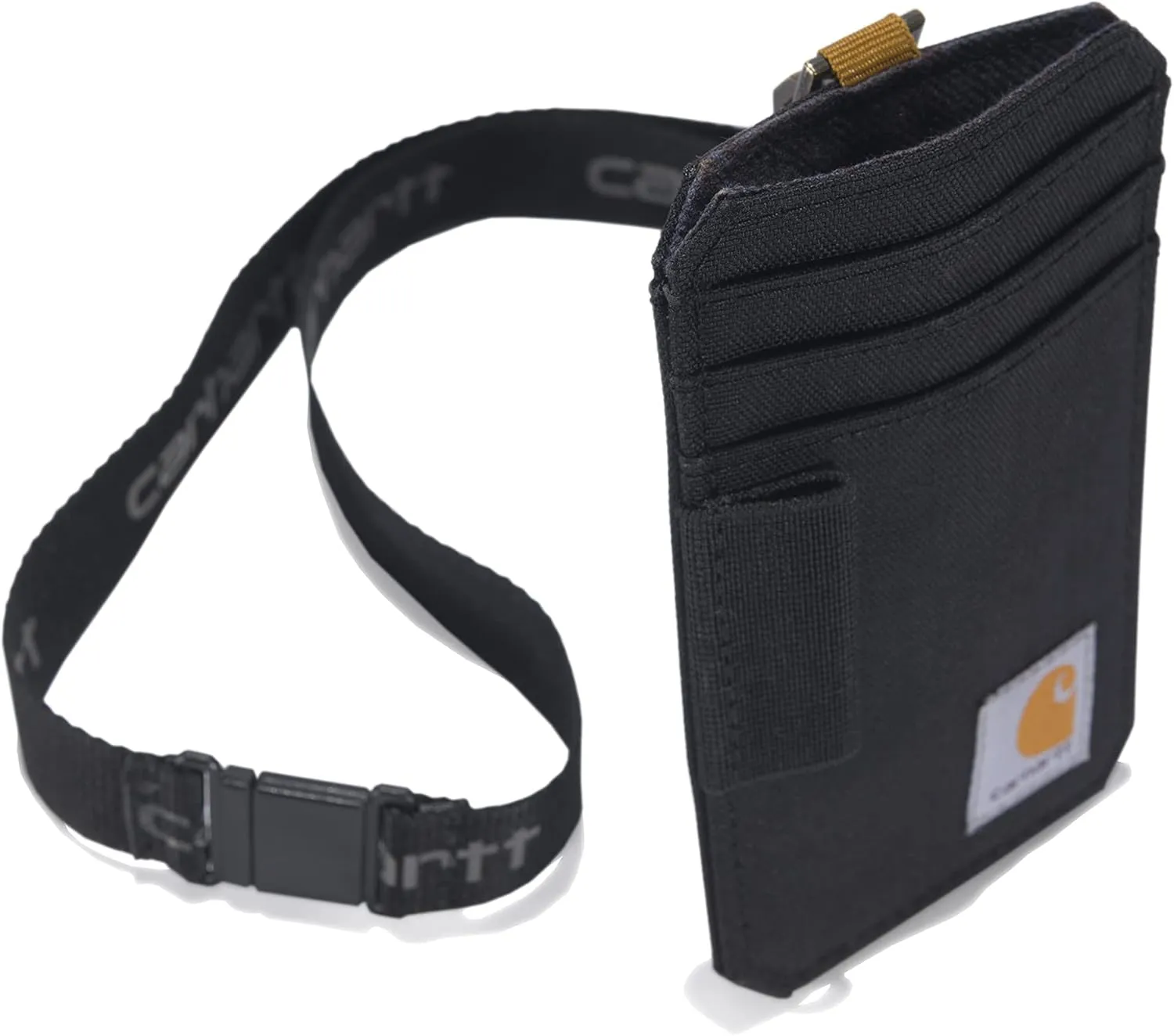 Carhartt, Water-Repellent Canvas ID Holder With Reflective lanyard, Nylon Duck (Black), One Size