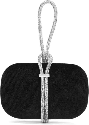CARIEDO Women's Rhinestones Evening Handbag Crystal Velvet Clutch Bridal Purse for Wedding Prom Night Out Party