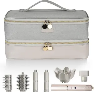 Carrying Case Fits for Shark Flexstyle(HD430/440/435) & Hair Dryer, Double Layers Travel Storage Organizer Bag Compatible with Dyson Supersonic Hair Dryer/Airwrap Styler and Attachments,Grey