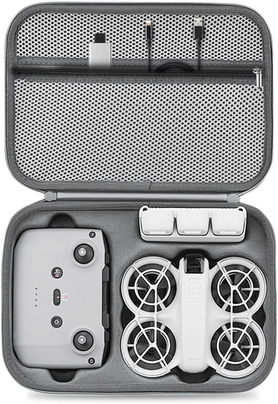 Carrying Case for DJI Neo, PU Waterproof Storage Bag Carrying Bag Travel Hard Case with Shoulder Strap Compatible with DJI RC-N3 Remote Control Fly More Combo Accessories