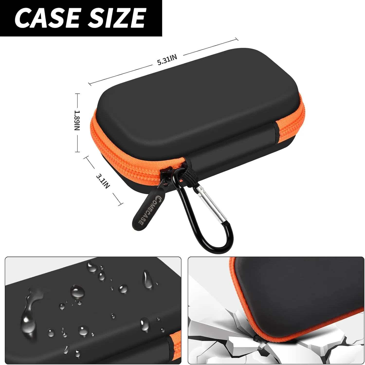 Case Compatible with SanDisk Extreme Pro/for SanDisk Portable SSD 1TB 2TB 4TB 500GB External Solid State Drive, Travel Storage Holder Bag for 2 SSD and Memory Card SD Card -Orange (Box Only)