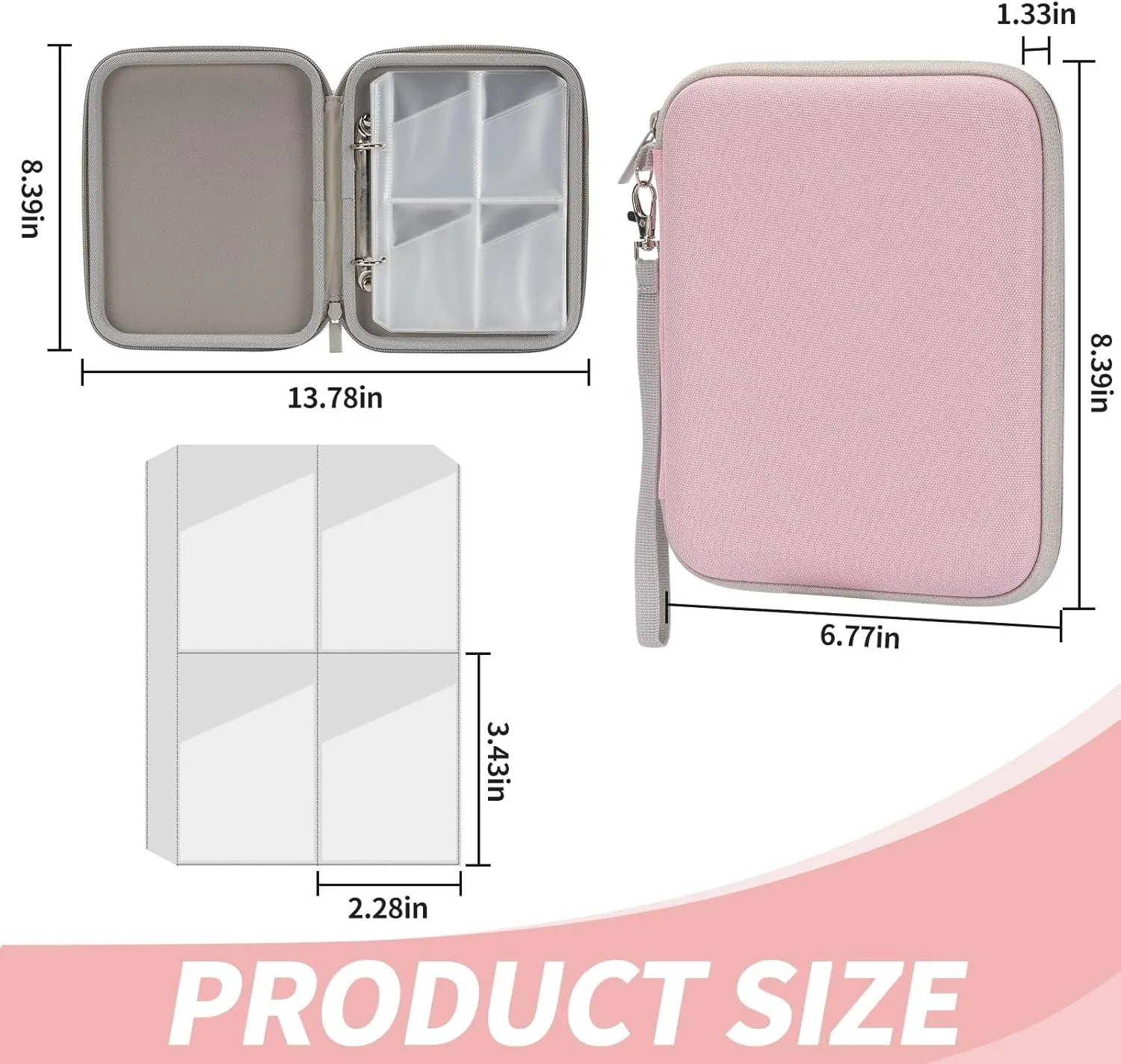 Case for Yoto Cards - Soft Portable Folder With Zipper & 80 Pockets for Player & Mini Audiobook Cards - Binder Holder With Sleeves for Travel