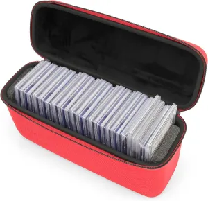 Casematrix Graded Card Case - 30  BGS PSA Sports Cards or 140  Top Loader Storage - Red Scratch-Resistant Case
