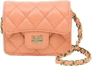 Cavalli Class COMO Light Peach Mini Quilted Crossbody Bag for womens