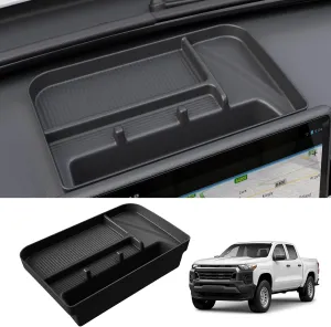 Center Console Organizer Behind Screen Compatible with 2023-2025 Chevrolet Colorado GMC Canyon Silicone Dashboard Organizer Dash Storage tray for 2024 Chevy Colorado Accessories