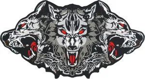 Cerberus Embroidered Biker Back Patch Large for Motorcycle Jacket & Vest