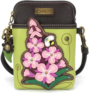 CHALA Cell Phone Crossbody Purse-Women PU Leather/Canvas Multicolor Handbag with Adjustable Strap