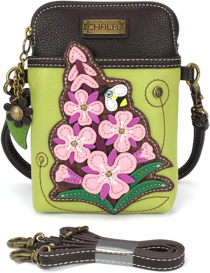 CHALA Cell Phone Crossbody Purse-Women PU Leather/Canvas Multicolor Handbag with Adjustable Strap
