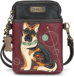 CHALA Cell Phone Crossbody Purse-Women PU Leather/Canvas Multicolor Handbag with Adjustable Strap