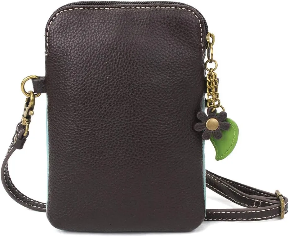CHALA Cell Phone Crossbody Purse-Women PU Leather/Canvas Multicolor Handbag with Adjustable Strap