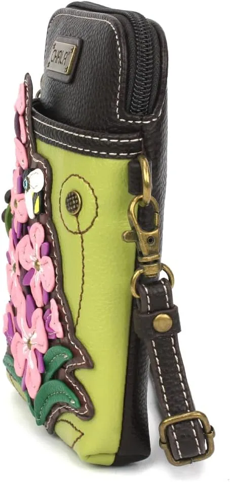 CHALA Cell Phone Crossbody Purse-Women PU Leather/Canvas Multicolor Handbag with Adjustable Strap