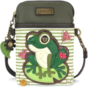 CHALA Cell Phone Crossbody Purse-Women PU Leather/Canvas Multicolor Handbag with Adjustable Strap