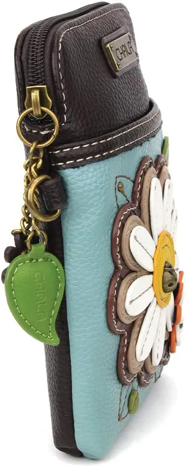 CHALA Cell Phone Crossbody Purse-Women PU Leather/Canvas Multicolor Handbag with Adjustable Strap