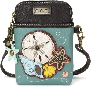 CHALA Cell Phone Crossbody Purse-Women PU Leather/Canvas Multicolor Handbag with Adjustable Strap