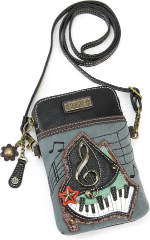 CHALA Cell Phone Crossbody Purse-Women PU Leather/Canvas Multicolor Handbag with Adjustable Strap