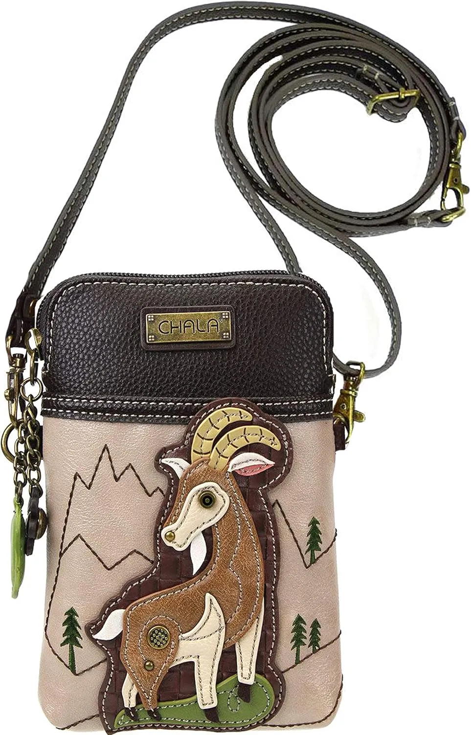 Chala Handbags Goat Cellphone Crossbody Handbag - Goat Lover Farmer