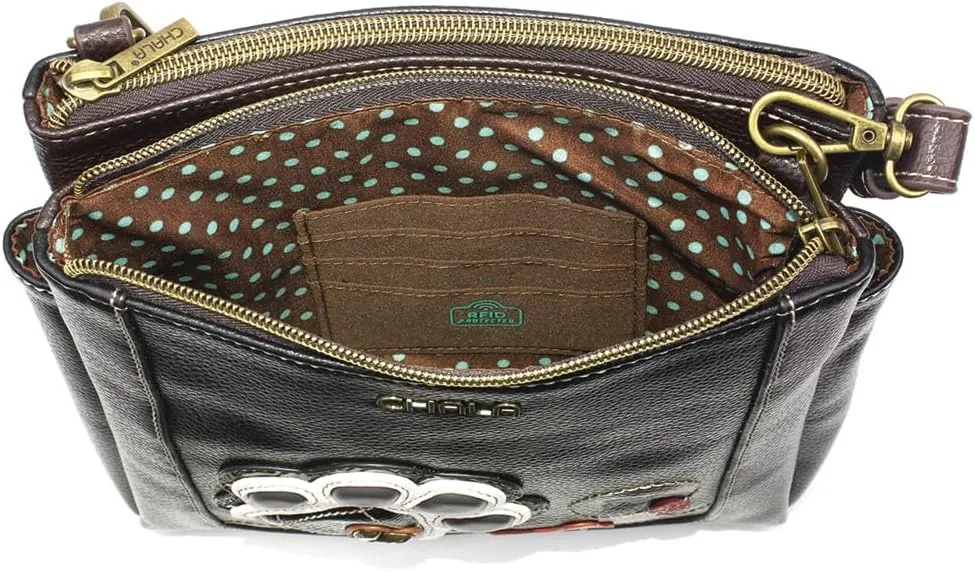 CHALA Merry Messenger RFID Protected Women Faux Leather Shoulder Purse with Adjustable Crossbody Strap