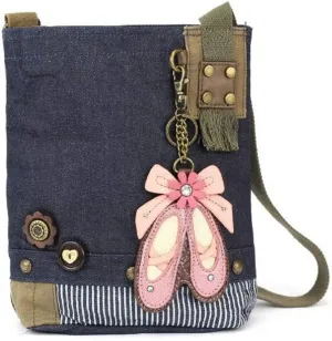 Chala Patch Cross-Body Women Handbag, Blue Denim Canvas Messenger Bag