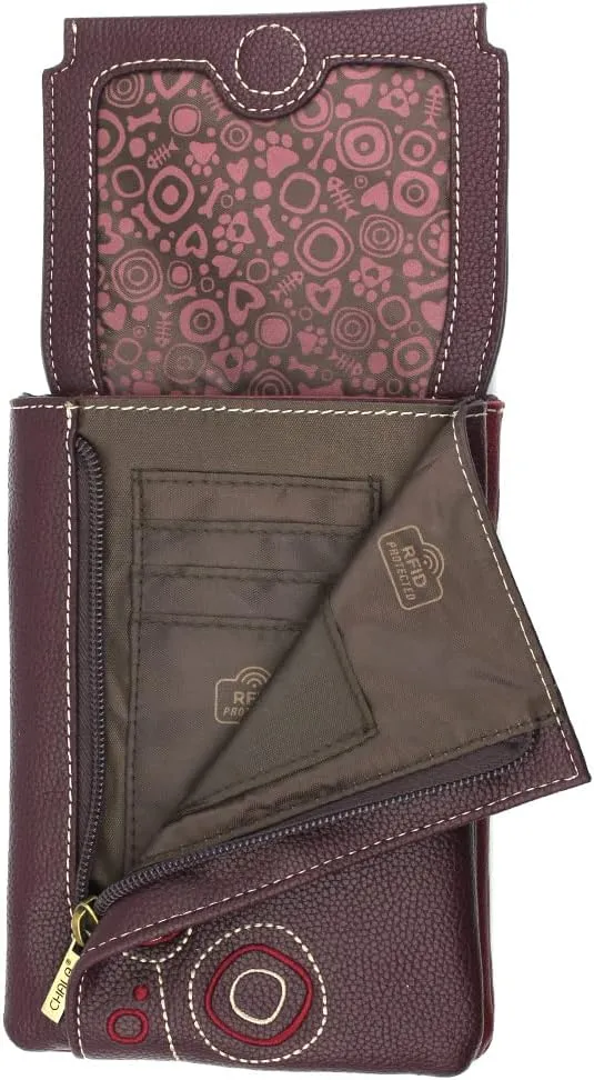 CHALA RFID Criss Crossbody Cell Phone Purse - Women Faux Leather Xbody Handbag with Adjustable Strap