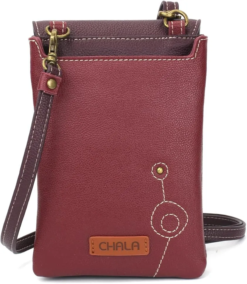 CHALA RFID Criss Crossbody Cell Phone Purse - Women Faux Leather Xbody Handbag with Adjustable Strap