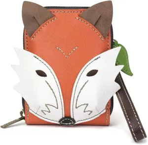 CHALA RFID Cute-C Credit Card Holder Wallet Wristlet - Women Faux Leather Cute-C with Strap
